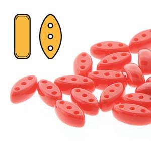 Czech Cali 3 x 8 mm 93190 Opaque Red Beads - 25 Beads