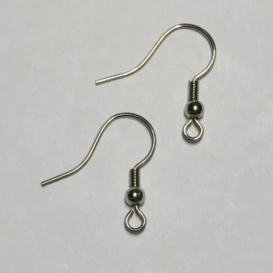 21-Gauge 19 mm Stainless Steel Hypoallergenic French Fish Hook Ear Wire - 1, 5 or 10 Pair
