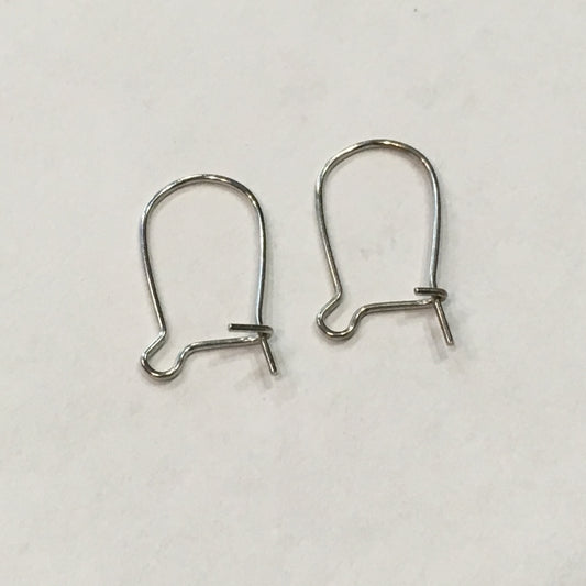 23-Gauge 16 mm Stainless Steel Hypoallergenic Kidney Ear Wires - 1 Pair