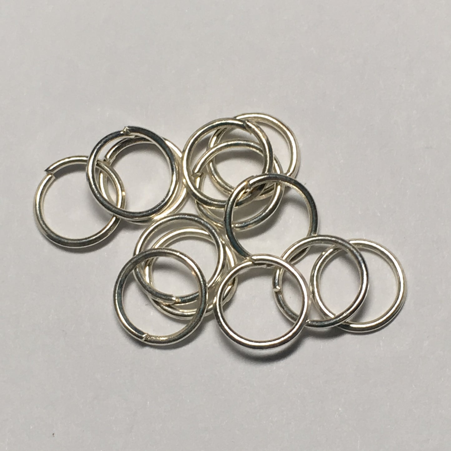 7 mm 21-Gauge Silver Plated 0.71 mm Unsoldered Split Jump Rings - 13 Rings
