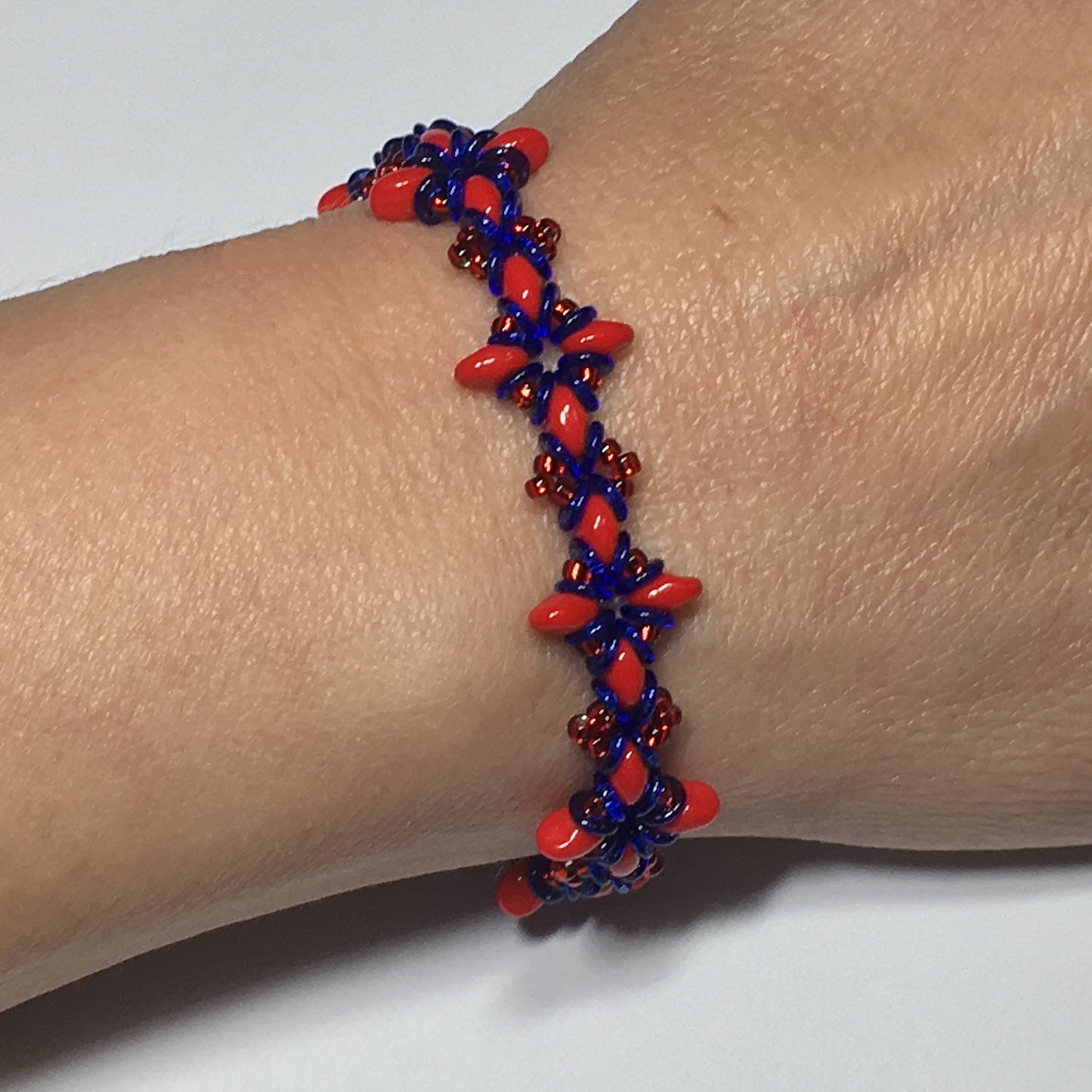 Bead Kit to Make "Oh, My Stars! Bracelet" Red / Blue with Free Tutorial starting at $9.99