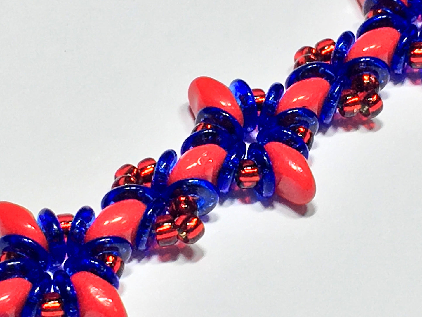 Bead Kit to Make "Oh, My Stars! Bracelet" Red / Blue with Free Tutorial starting at $9.99