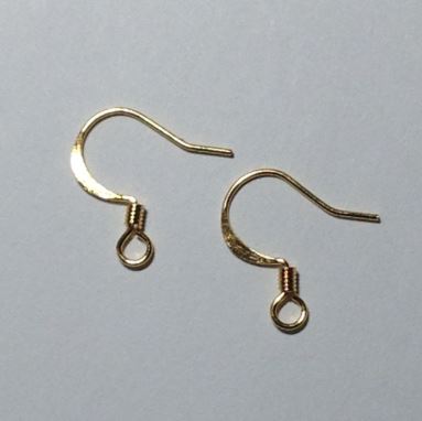 22-Gauge 11 mm Gold Flattened French Fish Hook Ear Wires - 1, 5 or 10 Pair