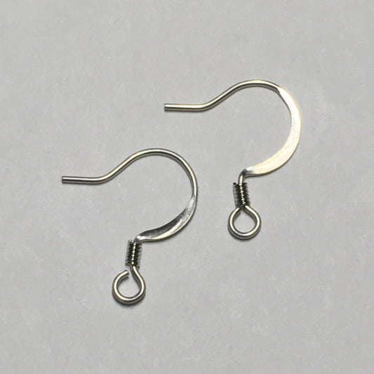 21-Gauge 11 mm Stainless Steel Hypoallergenic Flattened French Fish Hook Ear Wires - 1, 5 or 10 Pair