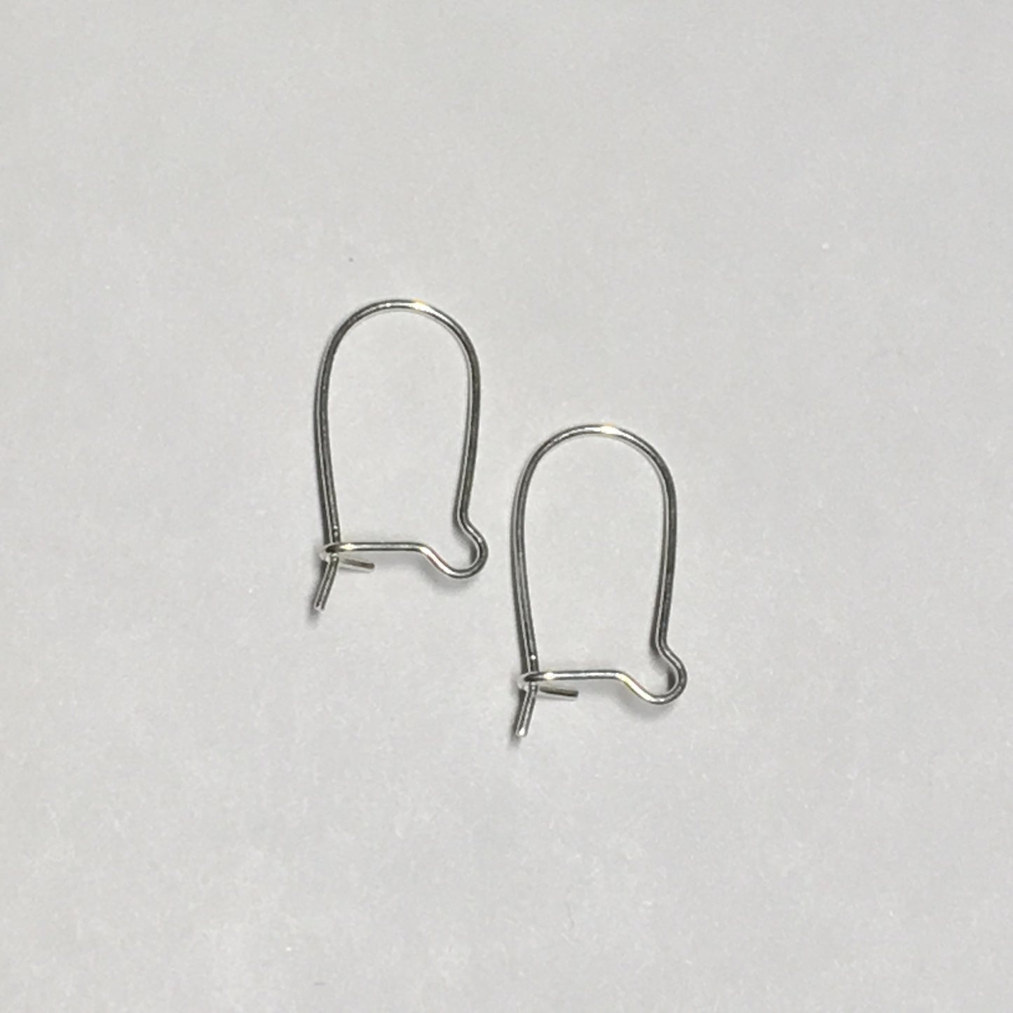 22-Gauge 16 mm Silver Kidney Ear Wires - 1 or 5 Pair