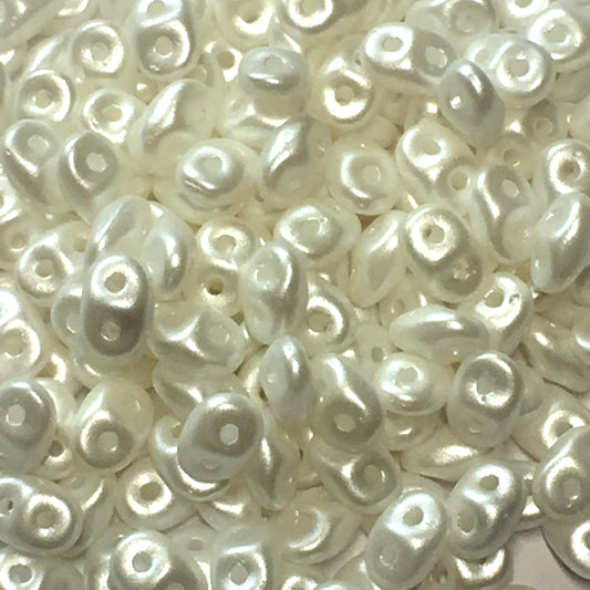 Matubo Superduo 2.5 x 5 mm 25001  Pastel White Glass Beads - 5 gm