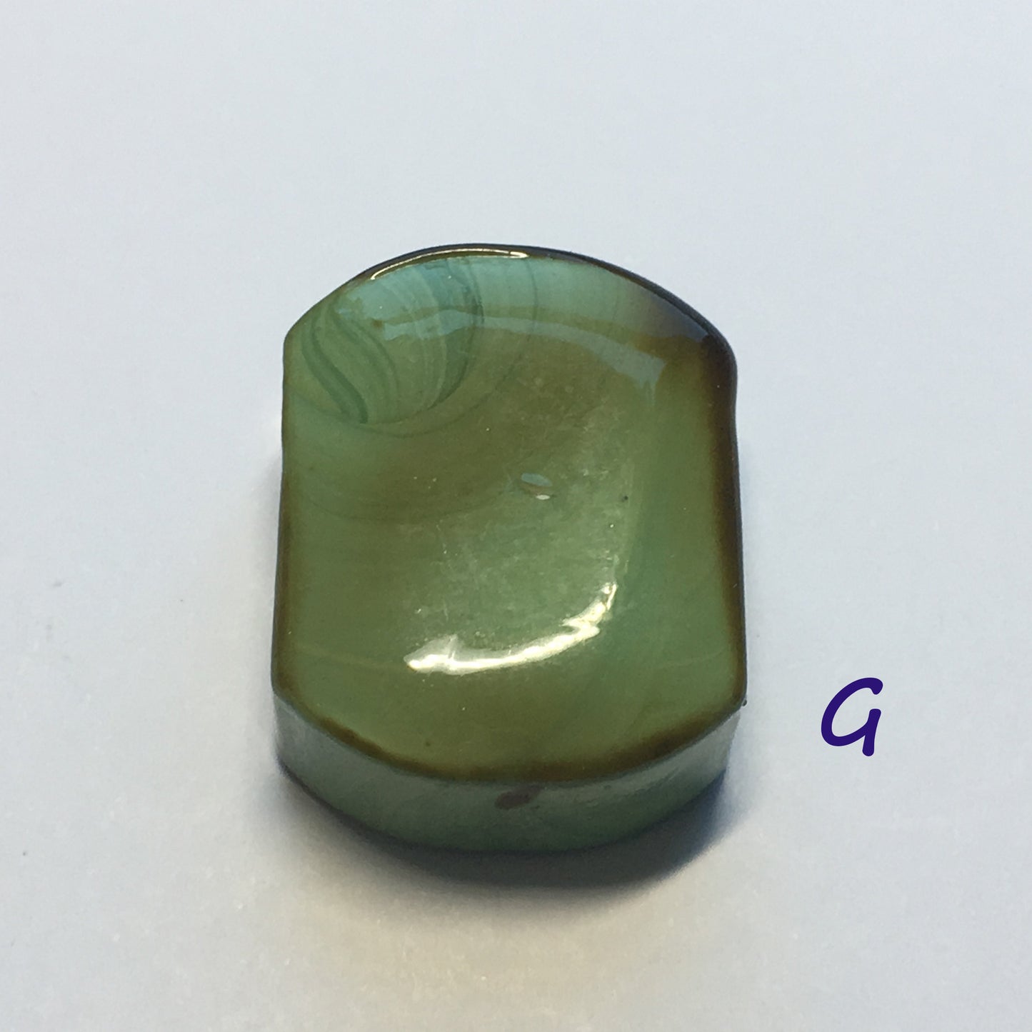Glass Focal Bead, Two-Strand, 19 x 24 x 10 mm, Bead G