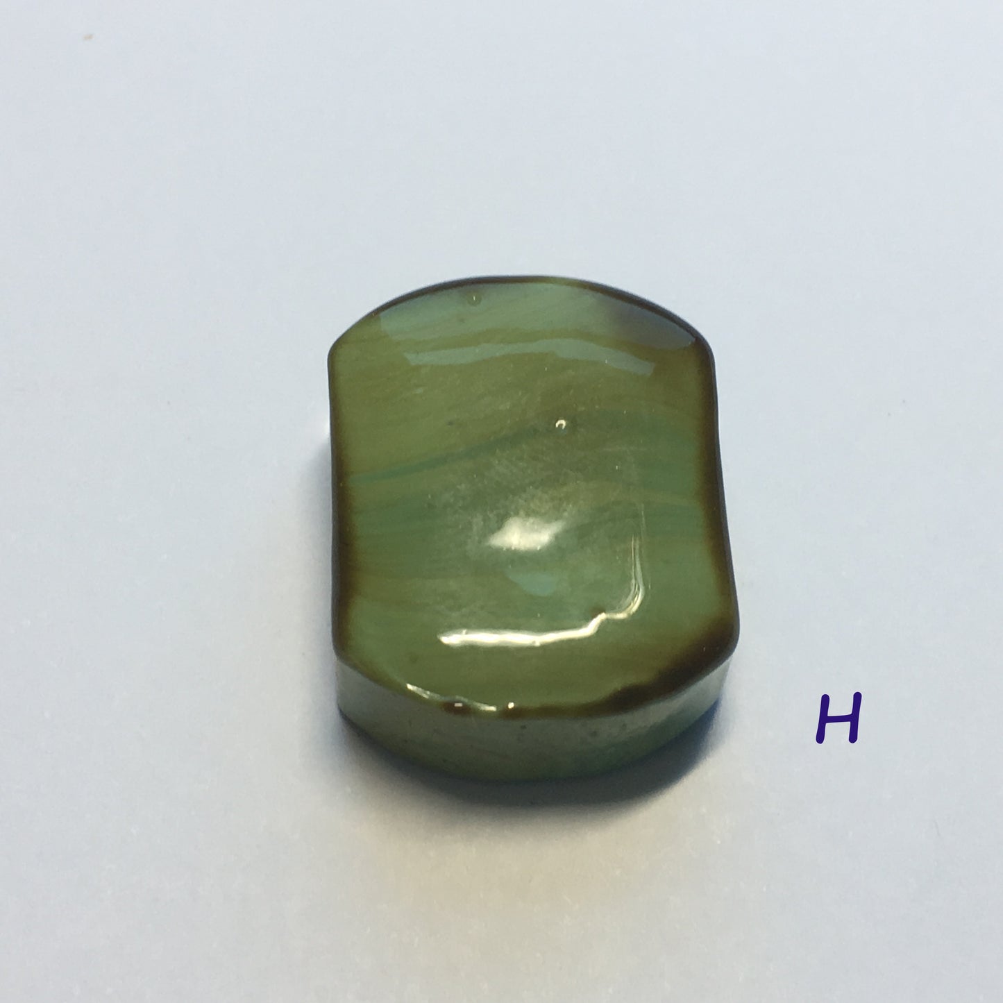 Glass Focal Bead, Two-Strand, 19 x 24 x 10 mm, Bead H