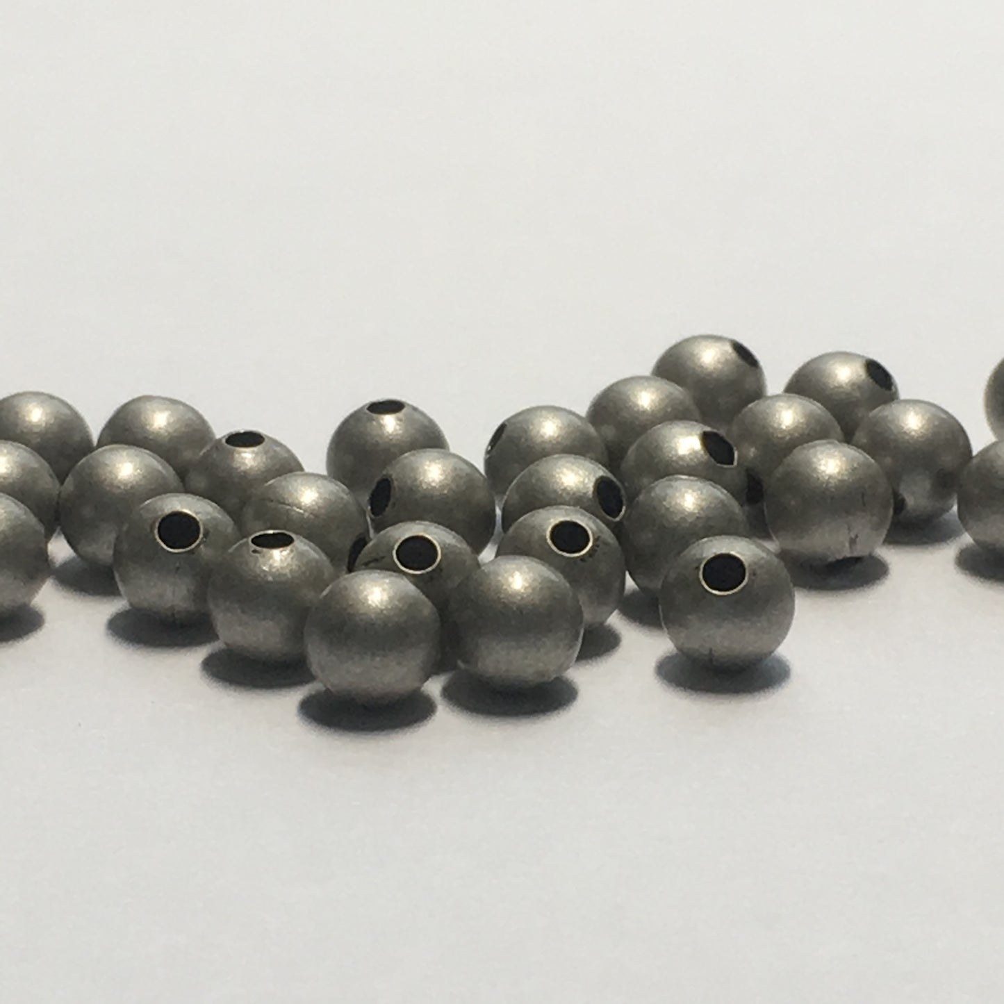 Pewter Finish Smooth Round Beads, 4 mm - 30 Beads