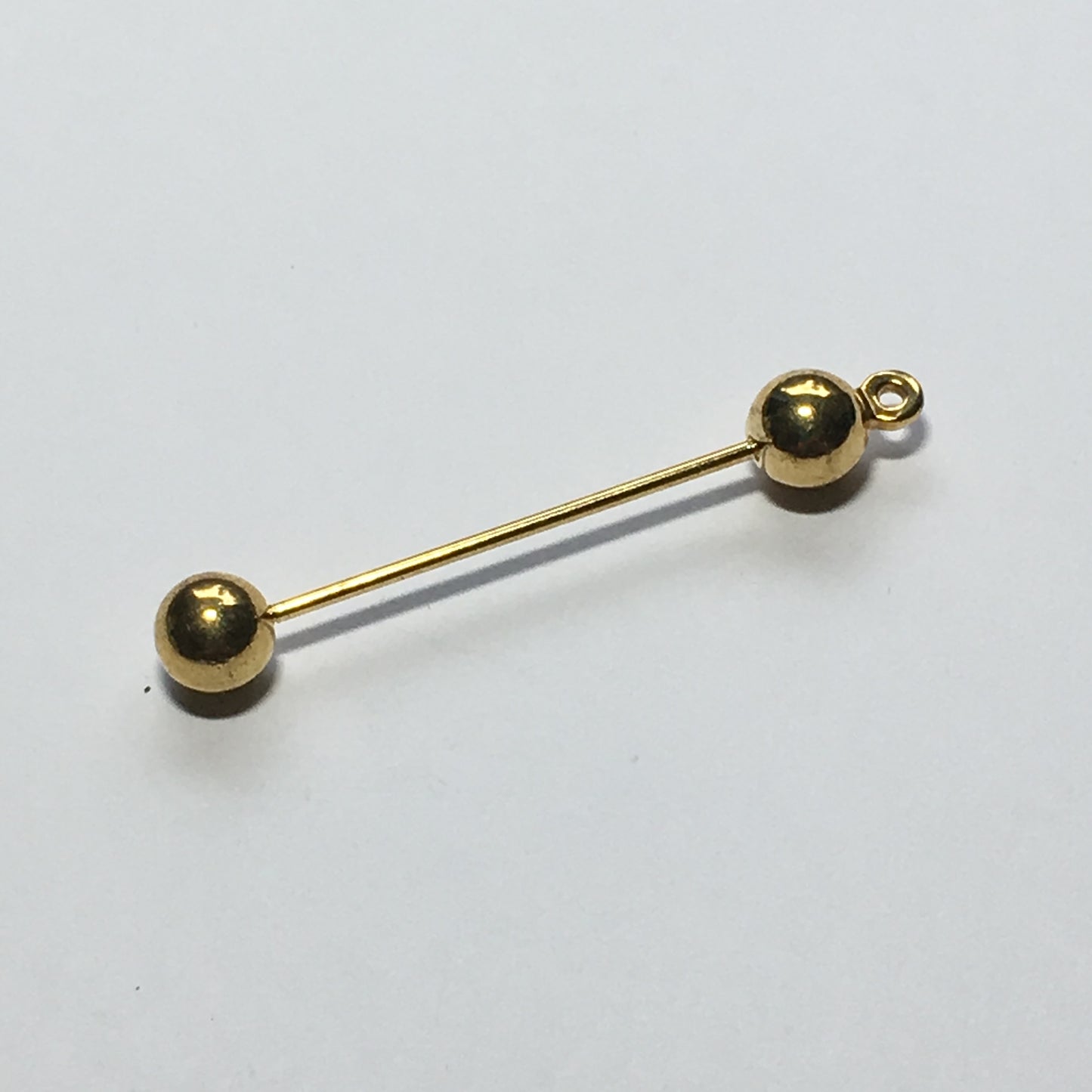 Gold Pendant Bead Bar, 40 mm, 6 mm Ball