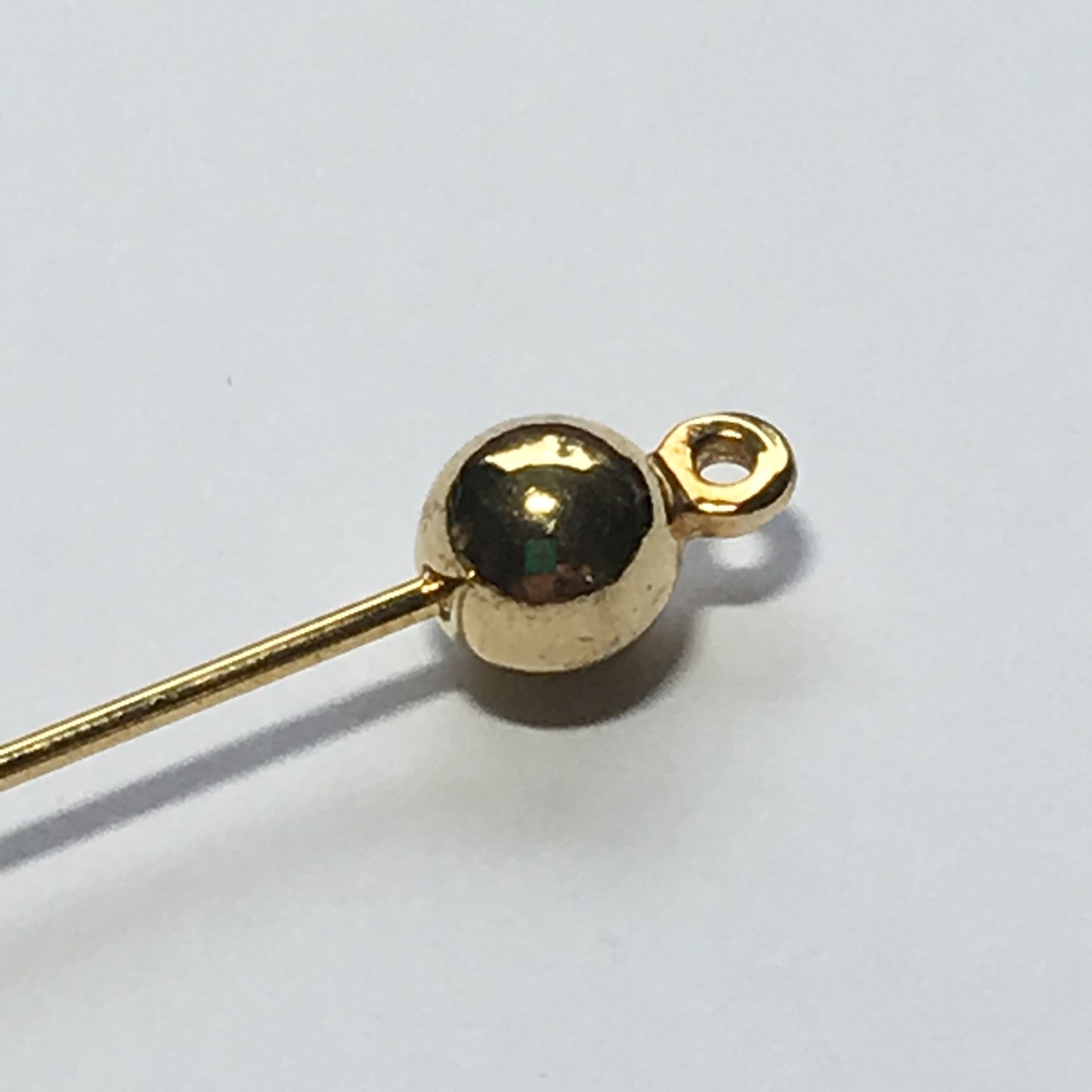 Gold Pendant Bead Bar, 40 mm, 6 mm Ball