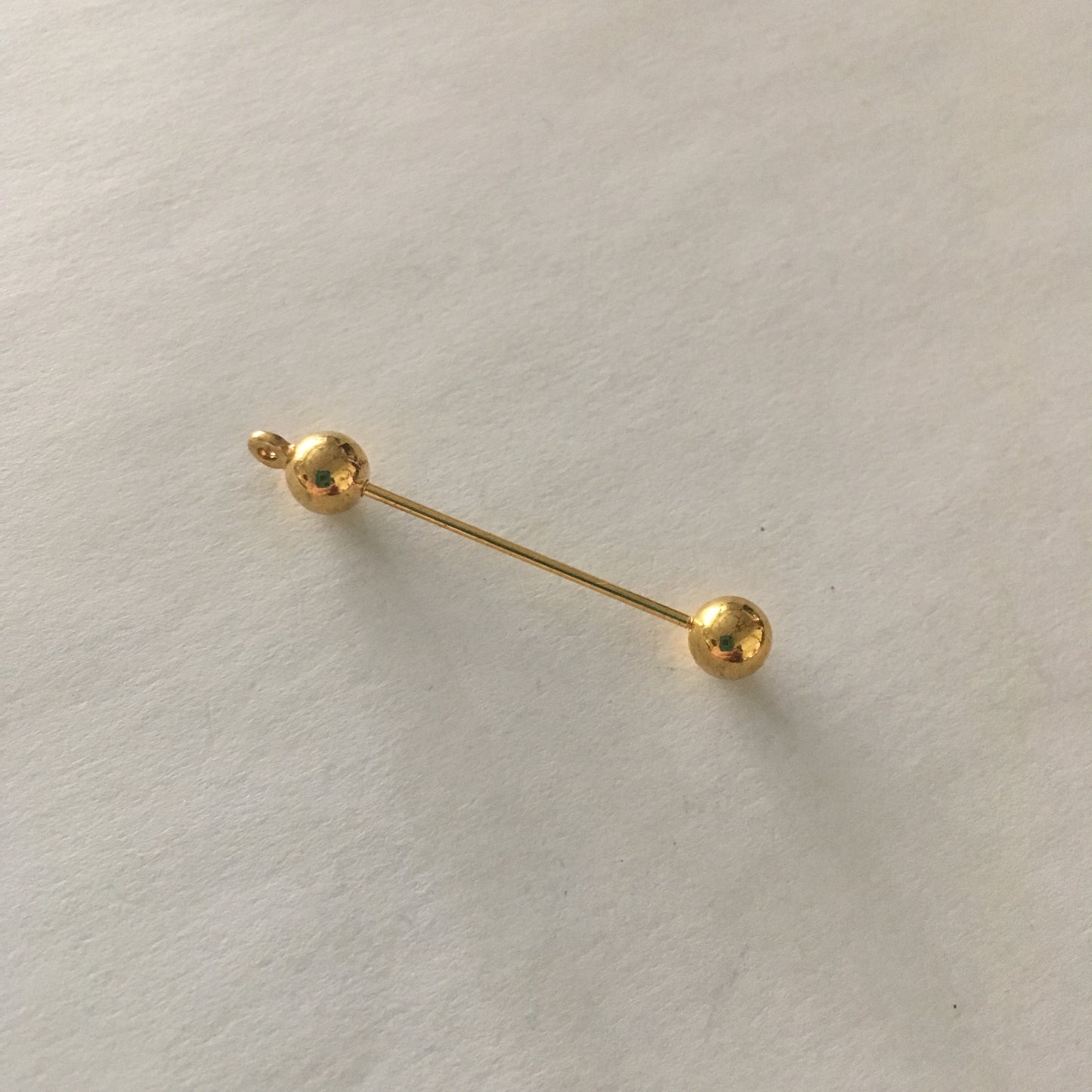 Gold Pendant Bead Bar, 40 mm, 6 mm Ball