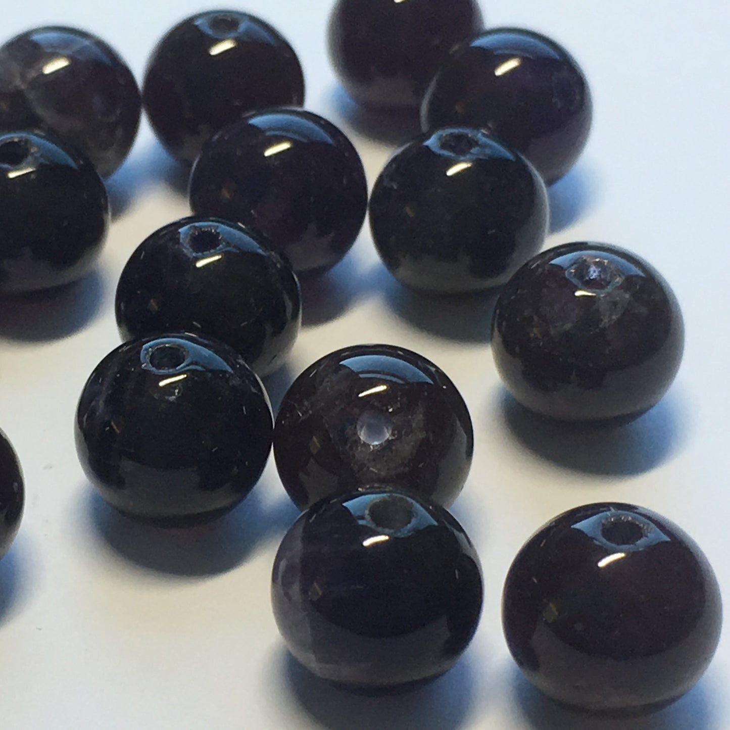 Dark Amethyst Round Semi-Precious Stone  Beads 8 mm, 18 Beads