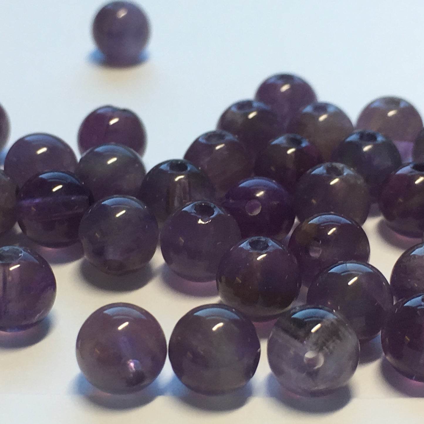 Light Amethyst Round Semi-Precious Stone Beads, 6 mm, 36 Beads