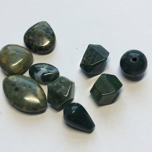 Green Stone ODD LOT of Beads