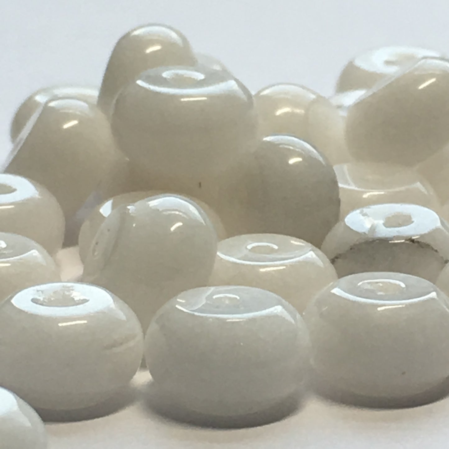 White Stone Rondelle Beads, 5 x 8 mm, 33 Beads