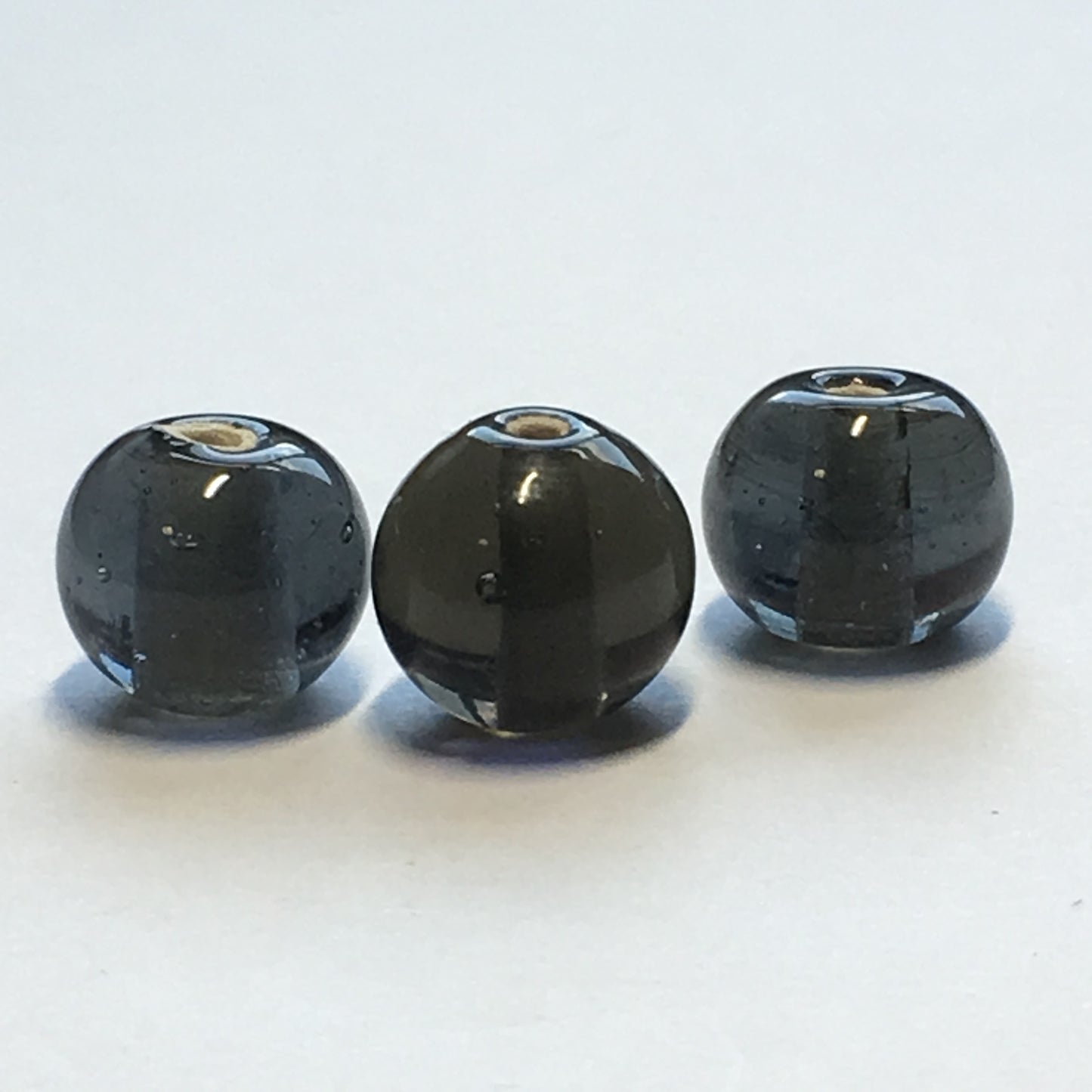 Gray Lampwork Focal Beads 9 x 10 mm, 3 Beads