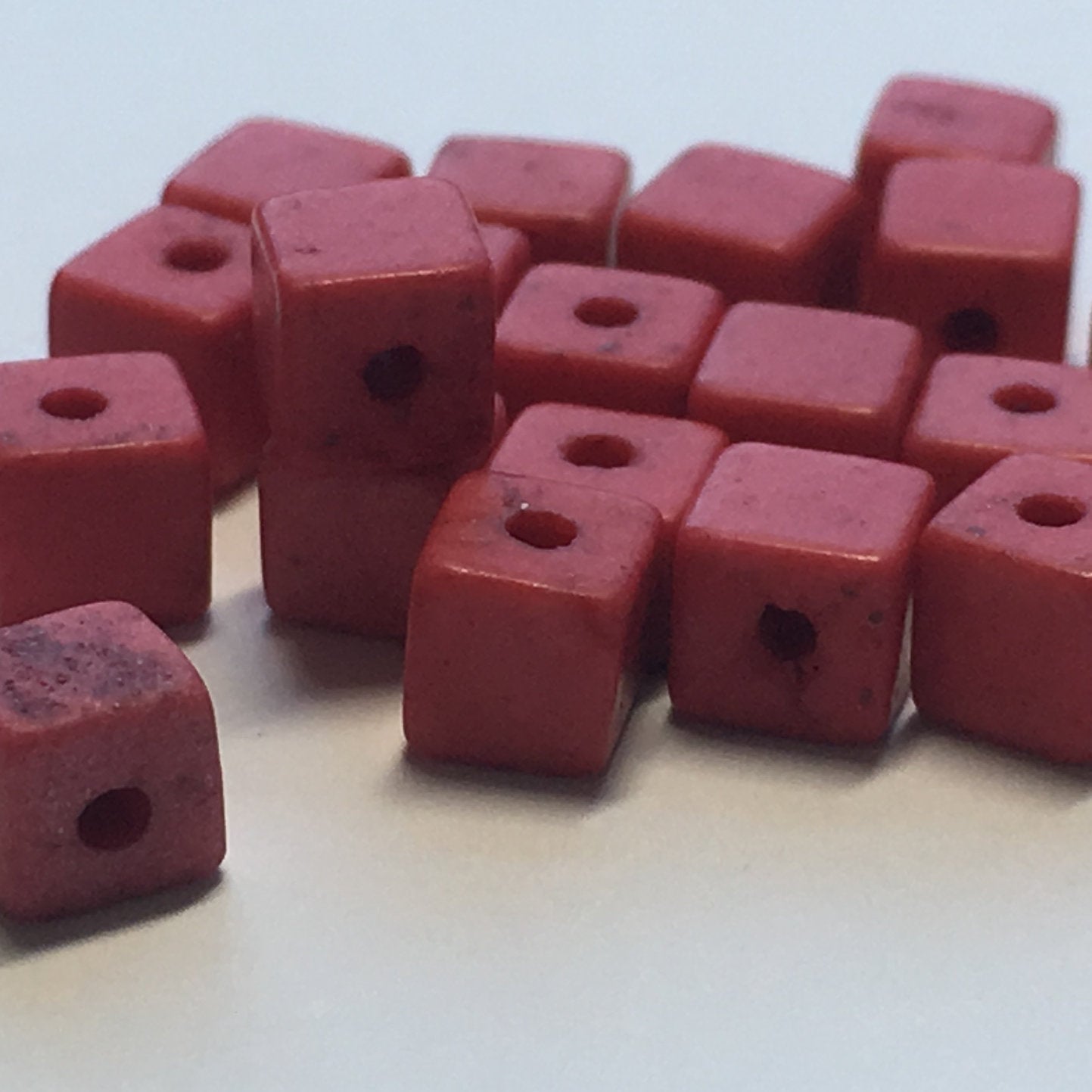 Pink Stone Cube / Square Beads, 4 mm, 23 Beads