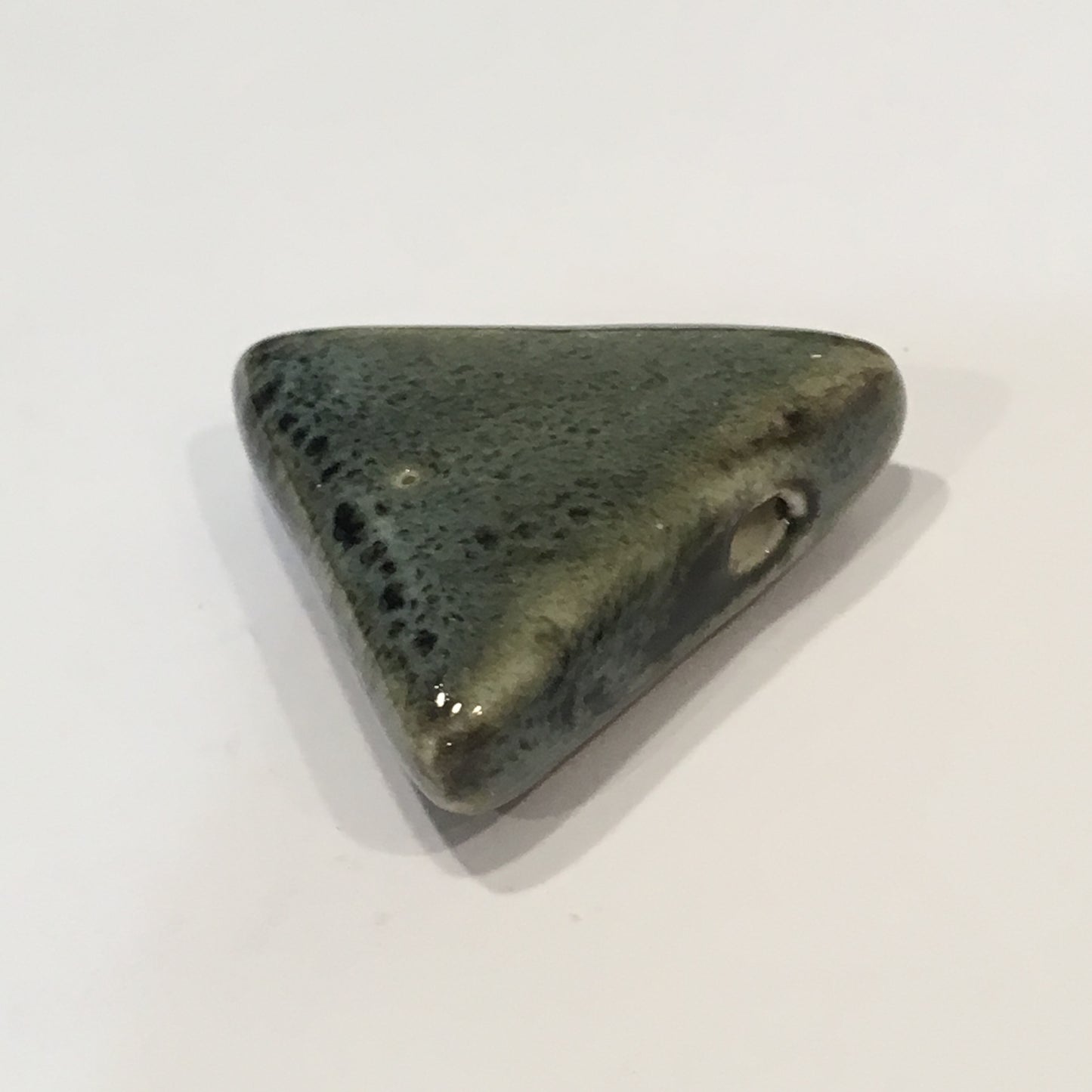 Slate Gray Ceramic Triangle Pendant, 26 x 9.5 mm