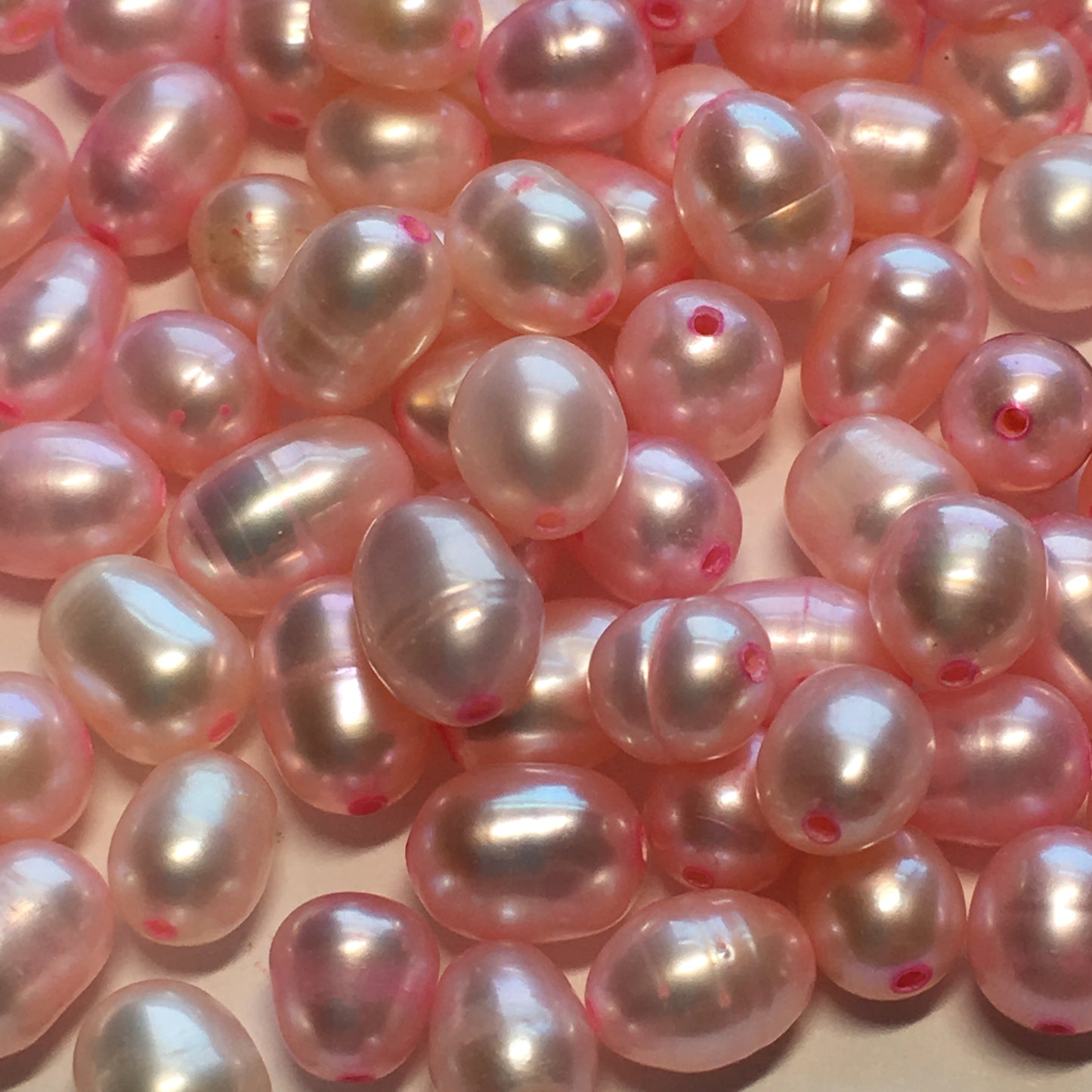 Pink Dyed Freshwater Pearls, 6-8 x 5-6 mm, 100 Pearls