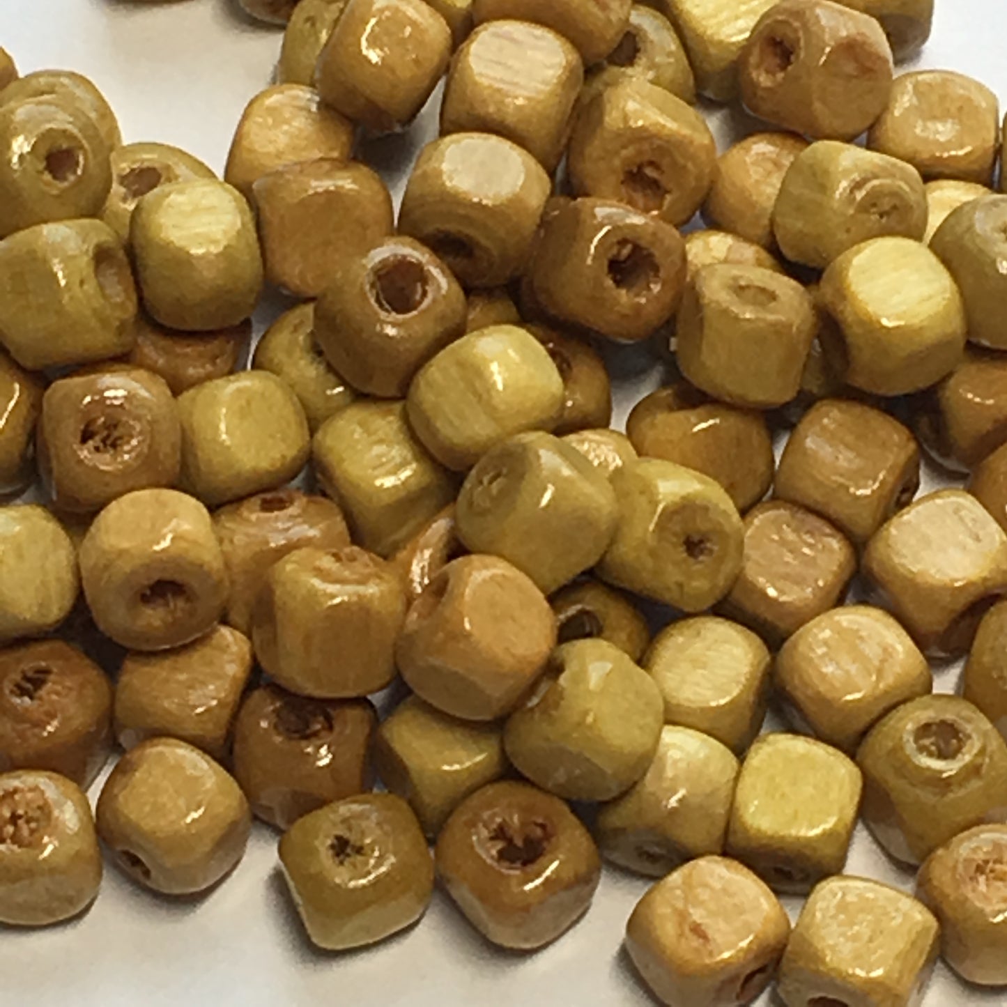 Brown, Light or Medium Darkness Wood Cube / Square Beads, 4 mm  - 100 Beads