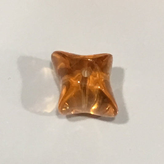Transparent Orange Glass Pinch Beads 12 x 11 x 14 mm, 17 Beads