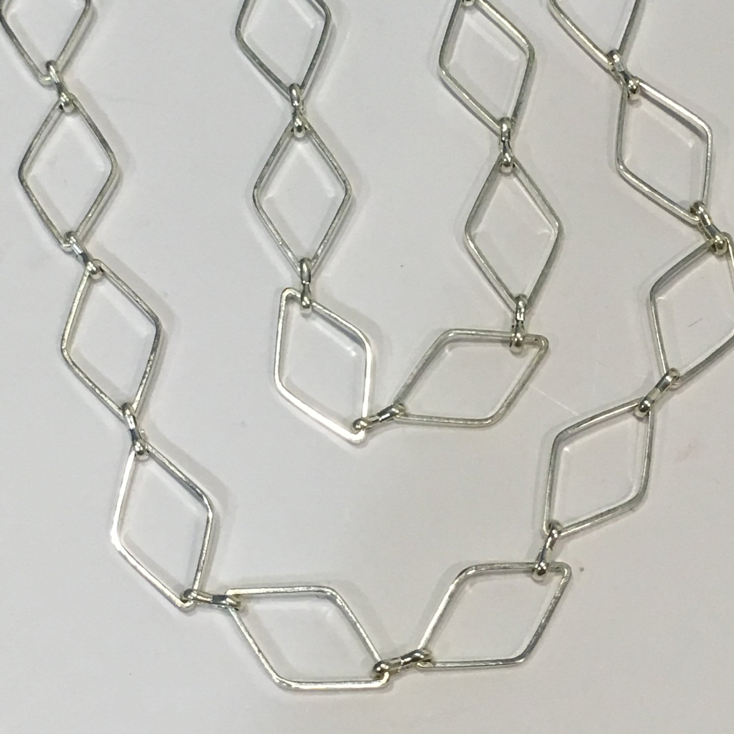 Silver Plated Diamond Chain Links, 16.5 x 10 mm, 43 Links