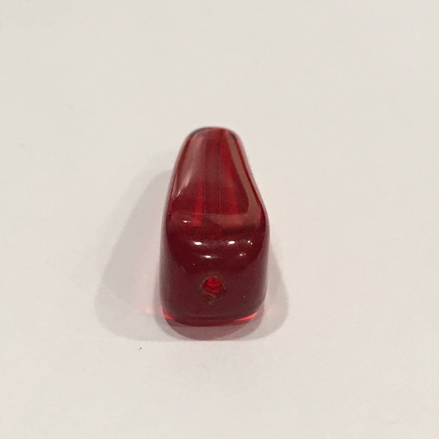 Transparent Ruby Red Glass Faceted Teardrop Pendant, 26 x 7.5 mm