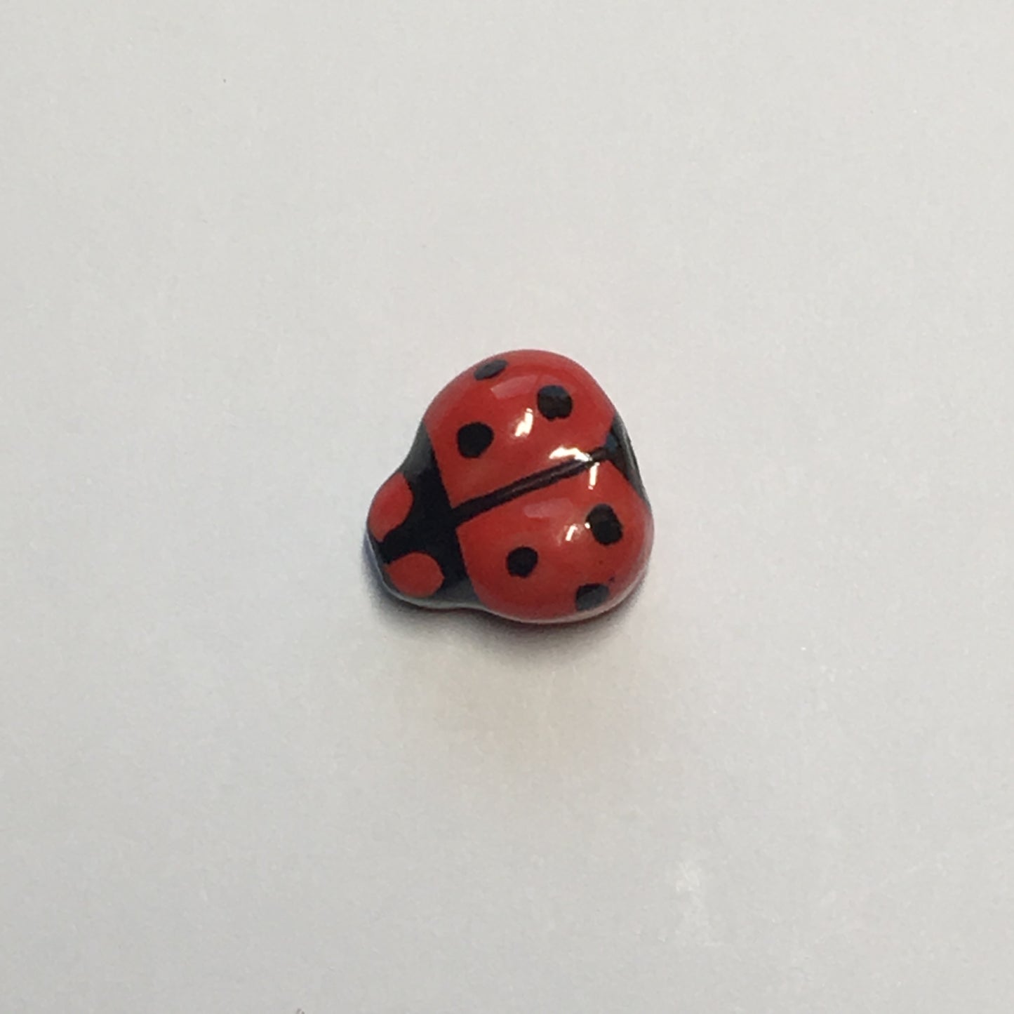 Ladybug / Ladybird Ceramic Focal Bead, 15 x 15 x 9 mm