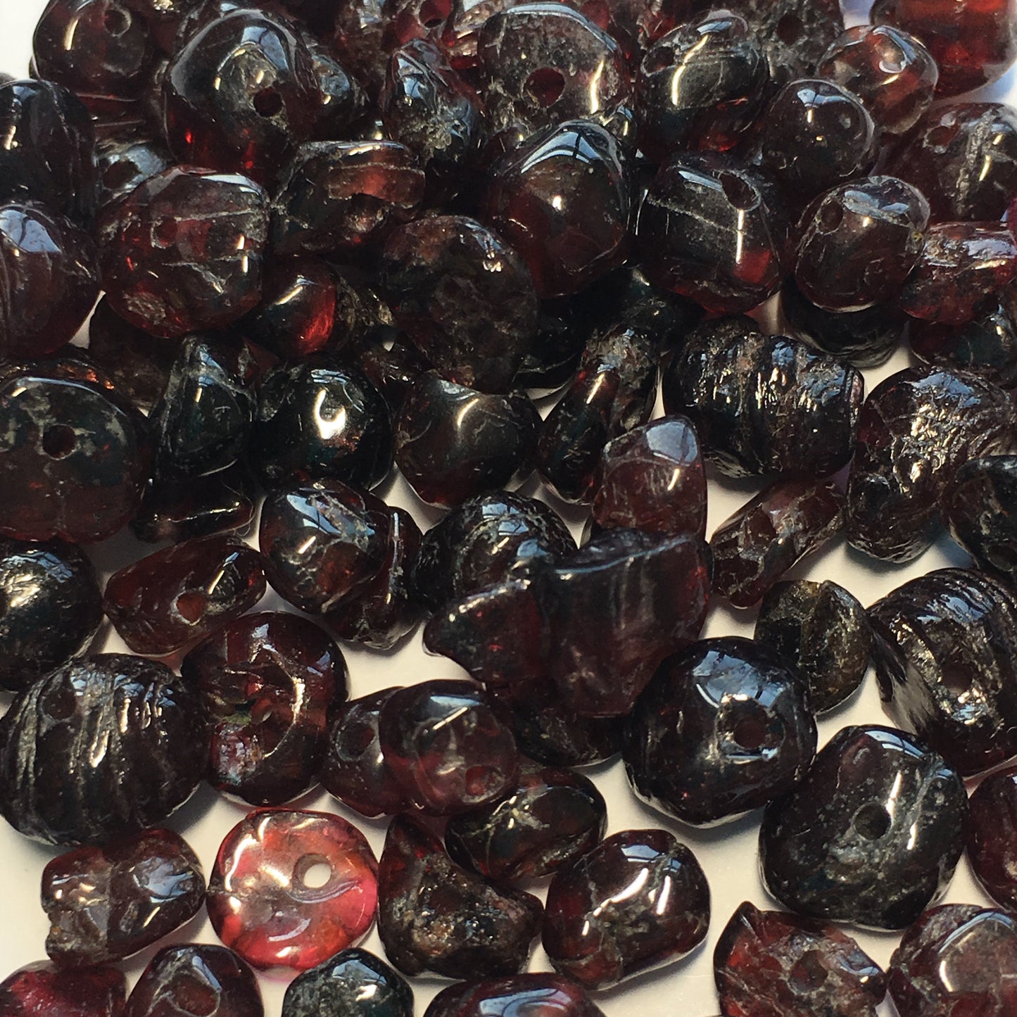 Garnet Semi-Precious Stone Chip Beads, 40 grams