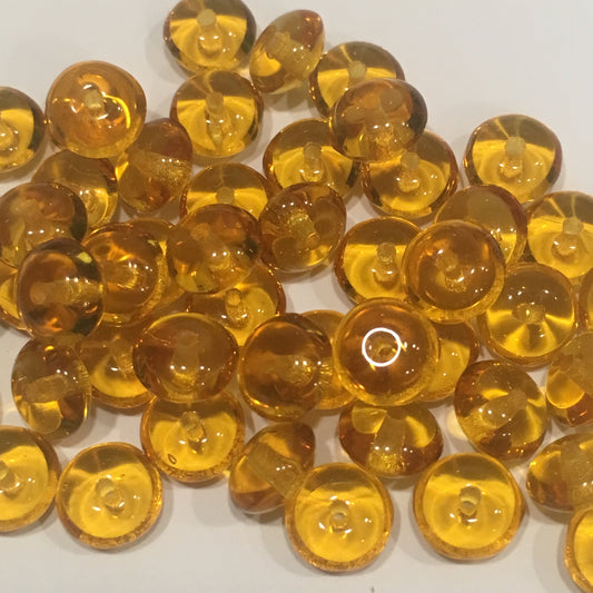 Transparent Amber Glass Saucer Beads, 4 x 7 mm - 51 Beads