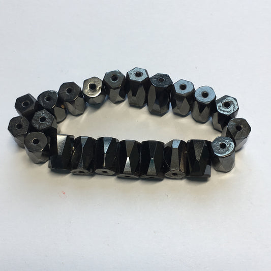 Perles de tube pentagonal magnétique en hématite, 8 x 5 mm, 22 perles