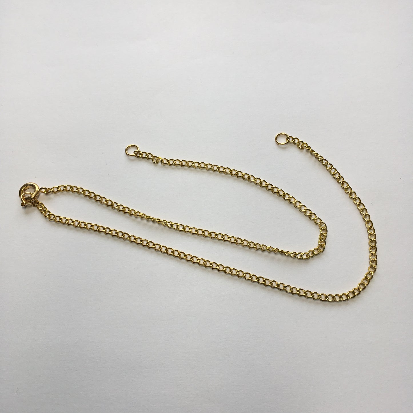 Split Gold Chain, 12-Inch Chain, Lobster Claw Clasp with 6-Inch On Each Side of Clasp