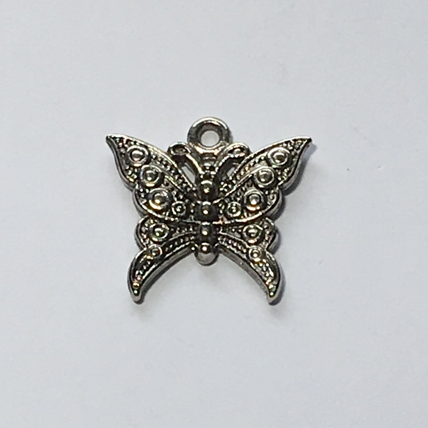 Antique Silver Butterfly Charm, 22 x 22 mm