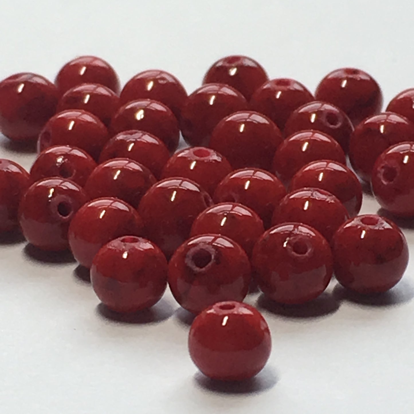 Red Stone Round Beads, 4 mm, 44 Beads