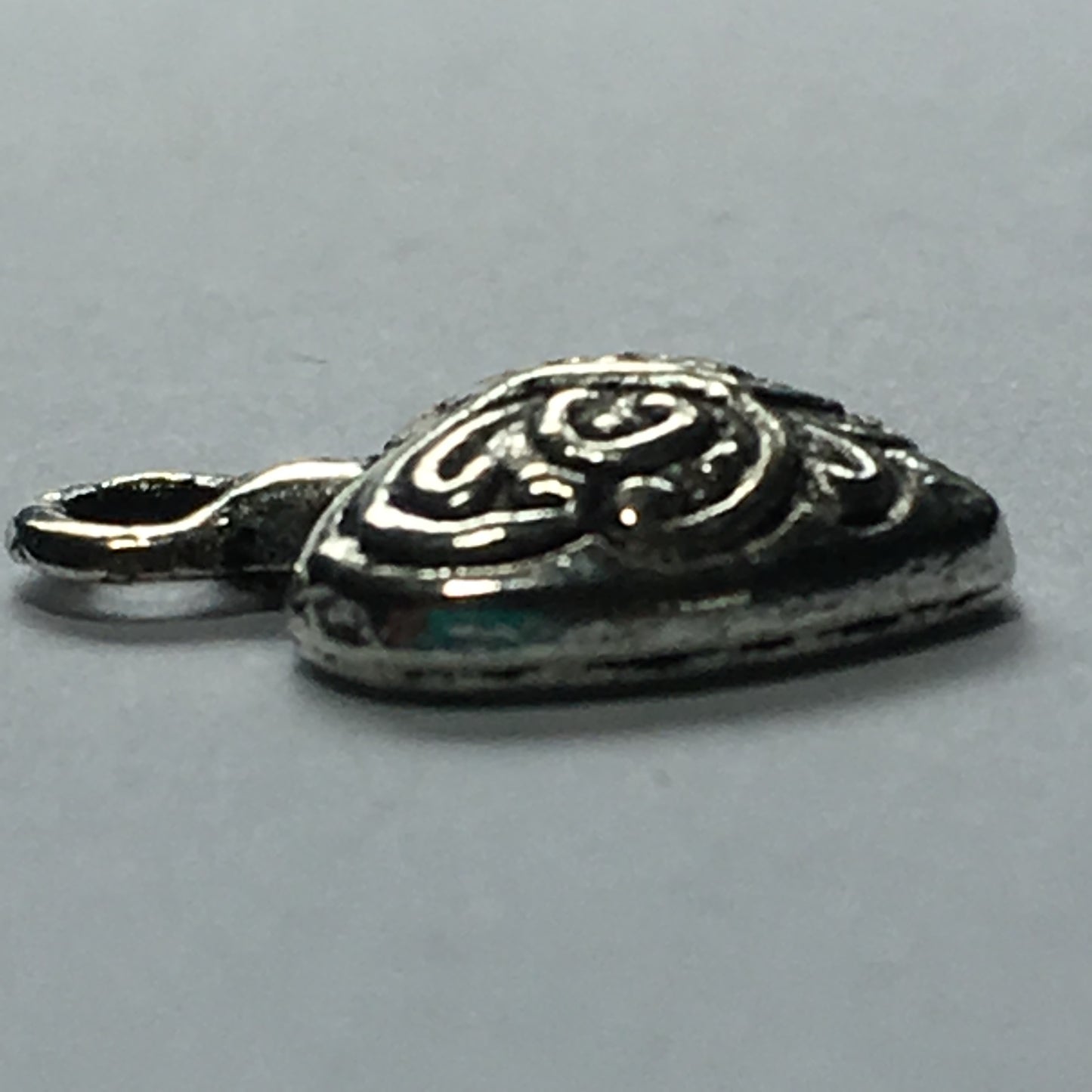 Antique Silver Heart Charm, 15 x 10 mm
