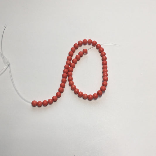 Pink Stone Round Beads, 4 mm, 48 Beads