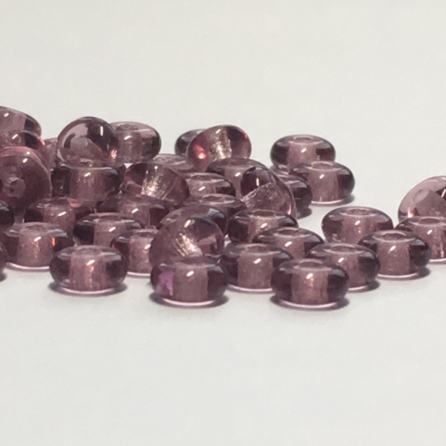 Transparent Purple Glass Saucer Beads, 2 x 4 mm, 50 Beads