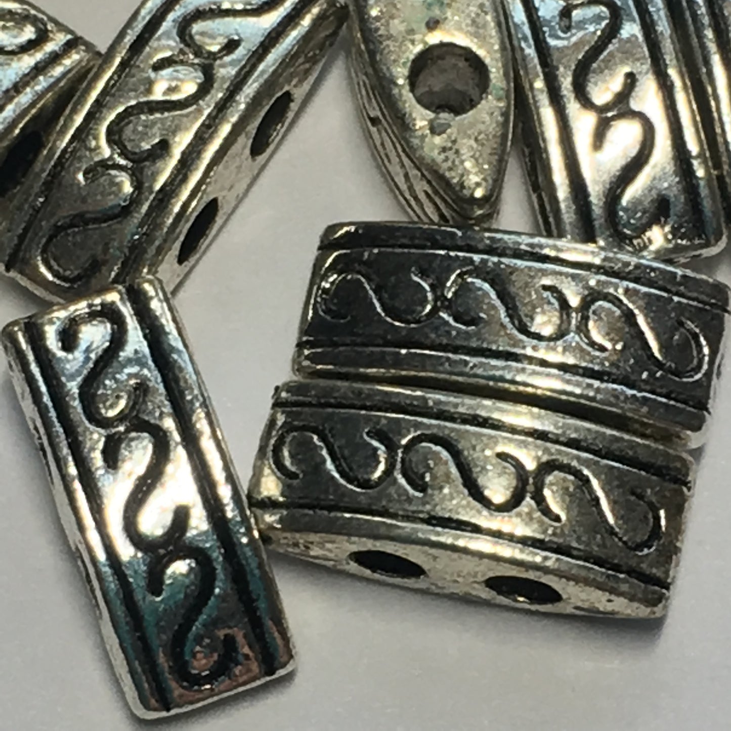 Antique Silver Two-Strand Spacer Bead, 10 x 4 mm - 10 or 20 Beads