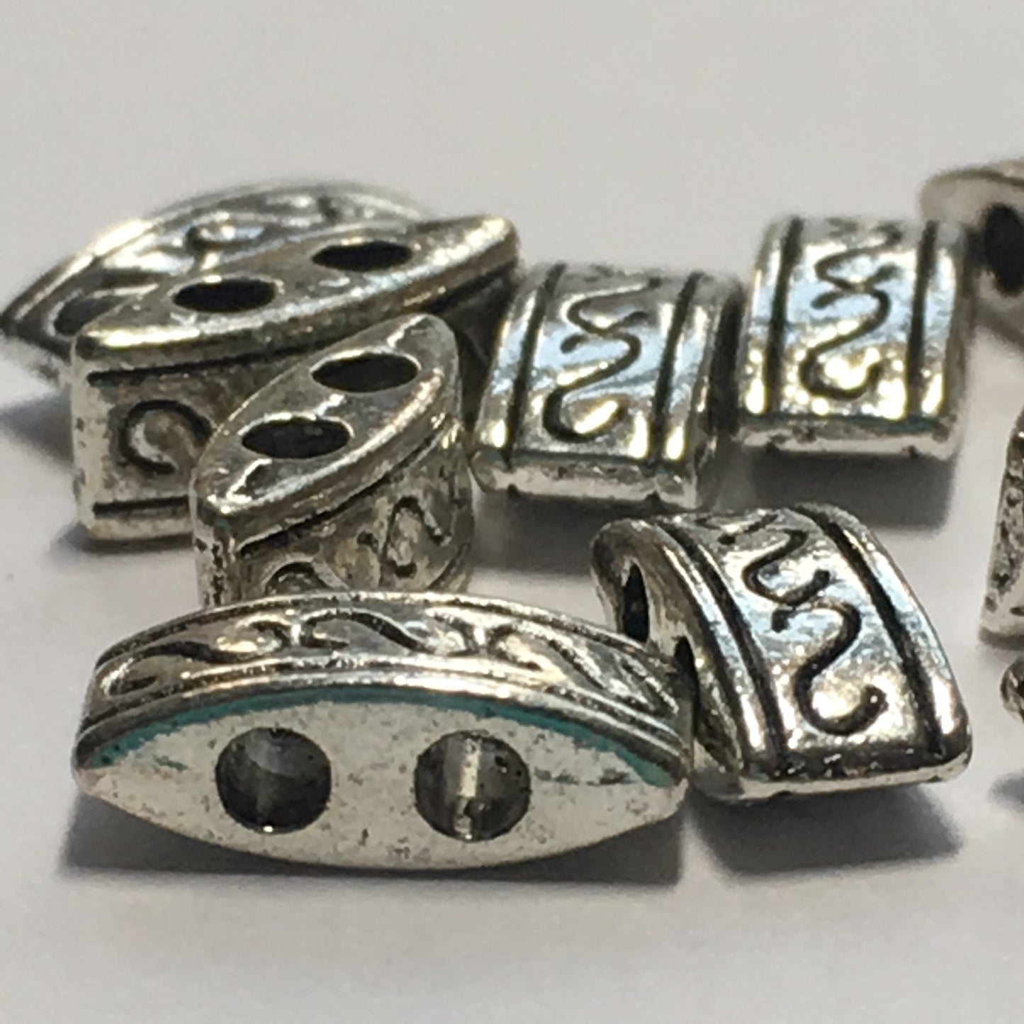 Antique Silver Two-Strand Spacer Bead, 10 x 4 mm - 10 or 20 Beads