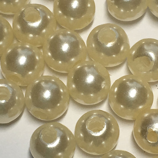 Cream Pearl Round Acrylic Beads, 6 mm - 47 Beads