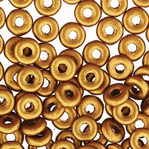 Czech O Bead 3.8 x 1 mm 01740 Brass Gold Beads (Circle, Zero, Donut) - 5 gm