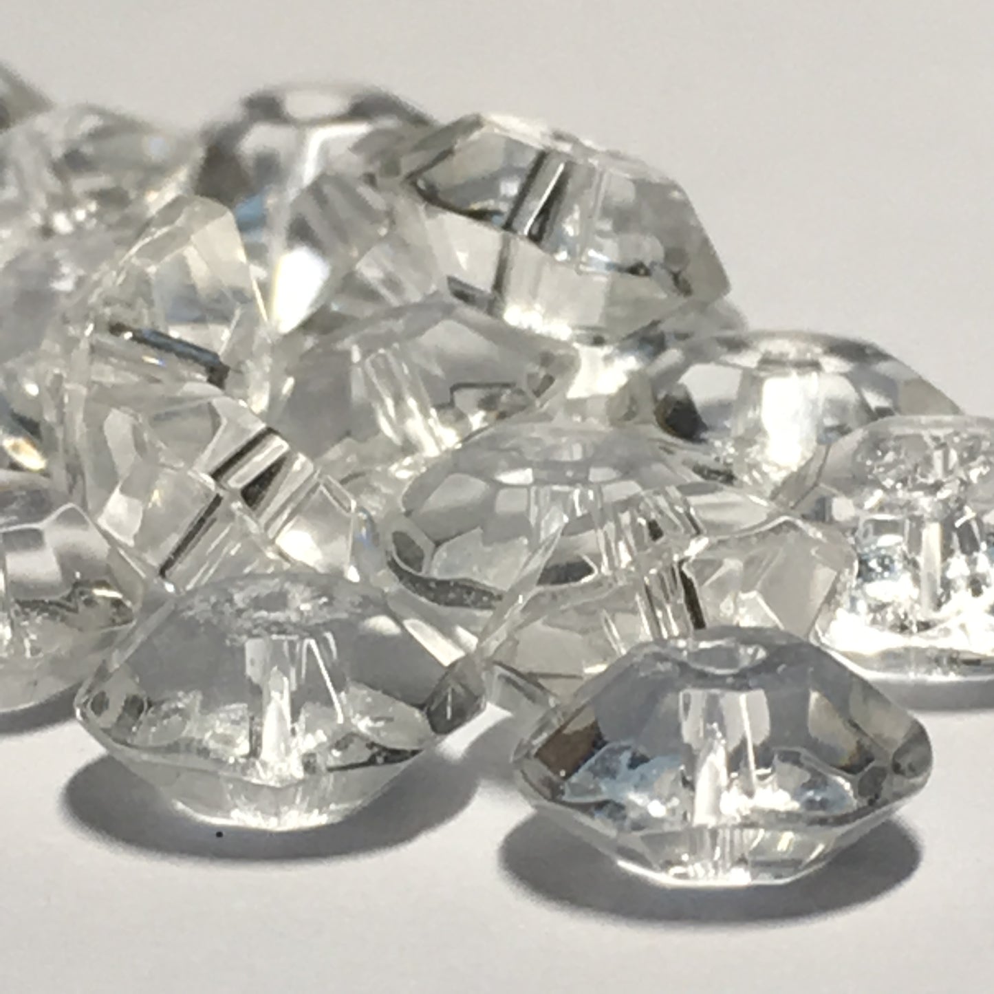 Clear Glass Faceted Saucer Beads, 4 x 8 mm - 25 Beads