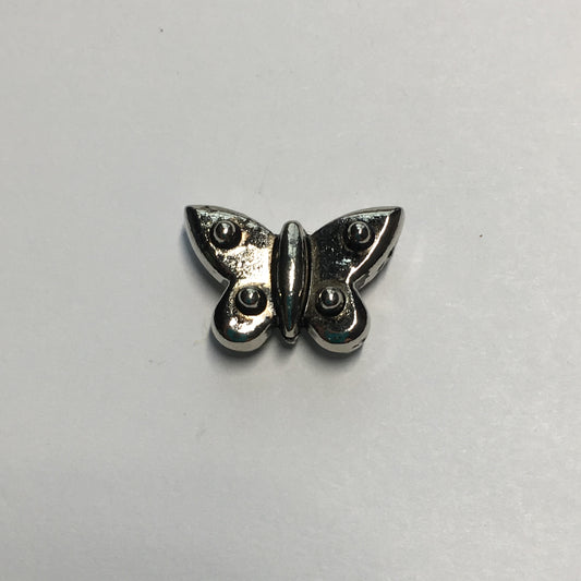 Antique Silver Butterfly Bead, 16 x 11 x 6 mm