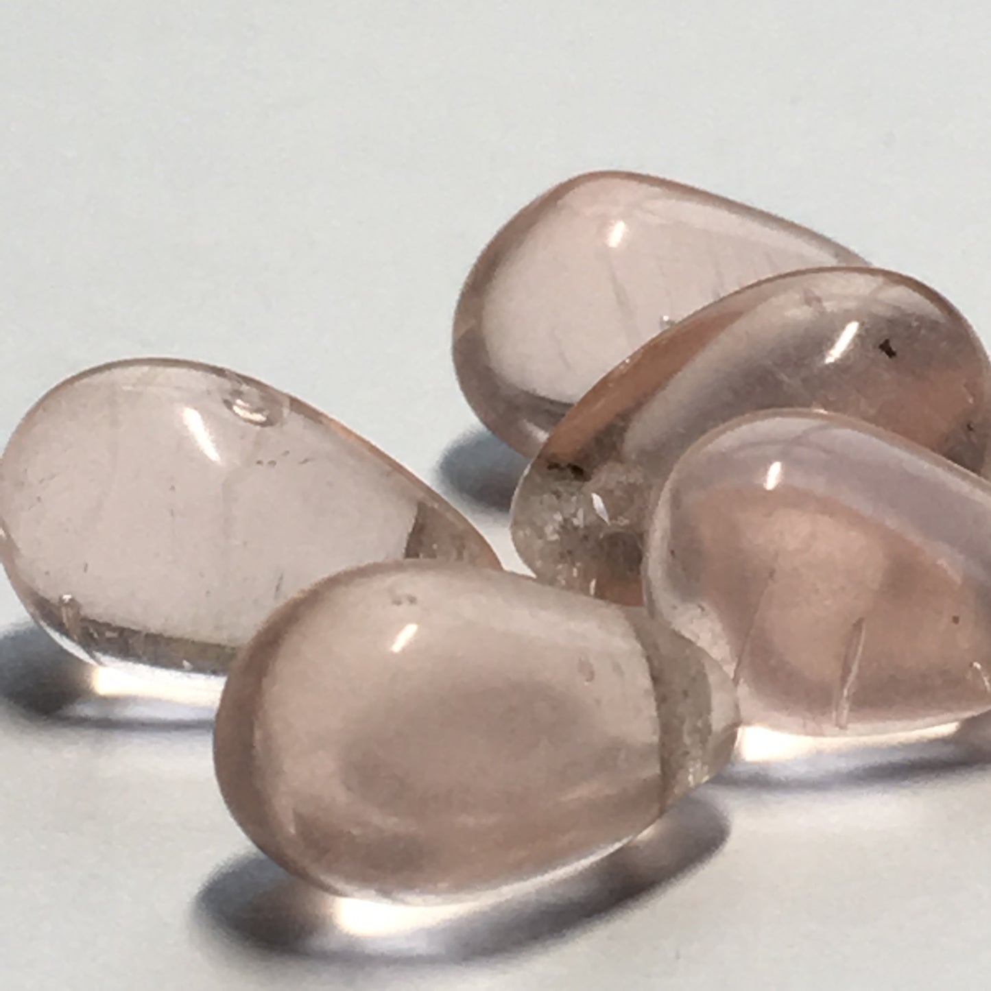 Transparent Pink Teardrop Glass Beads, 12 x 7 mm, 5 Beads