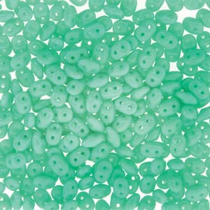 Matubo Superduo 2.5 x 5 mm 63130  Turquoise Green Beads - 5 gm