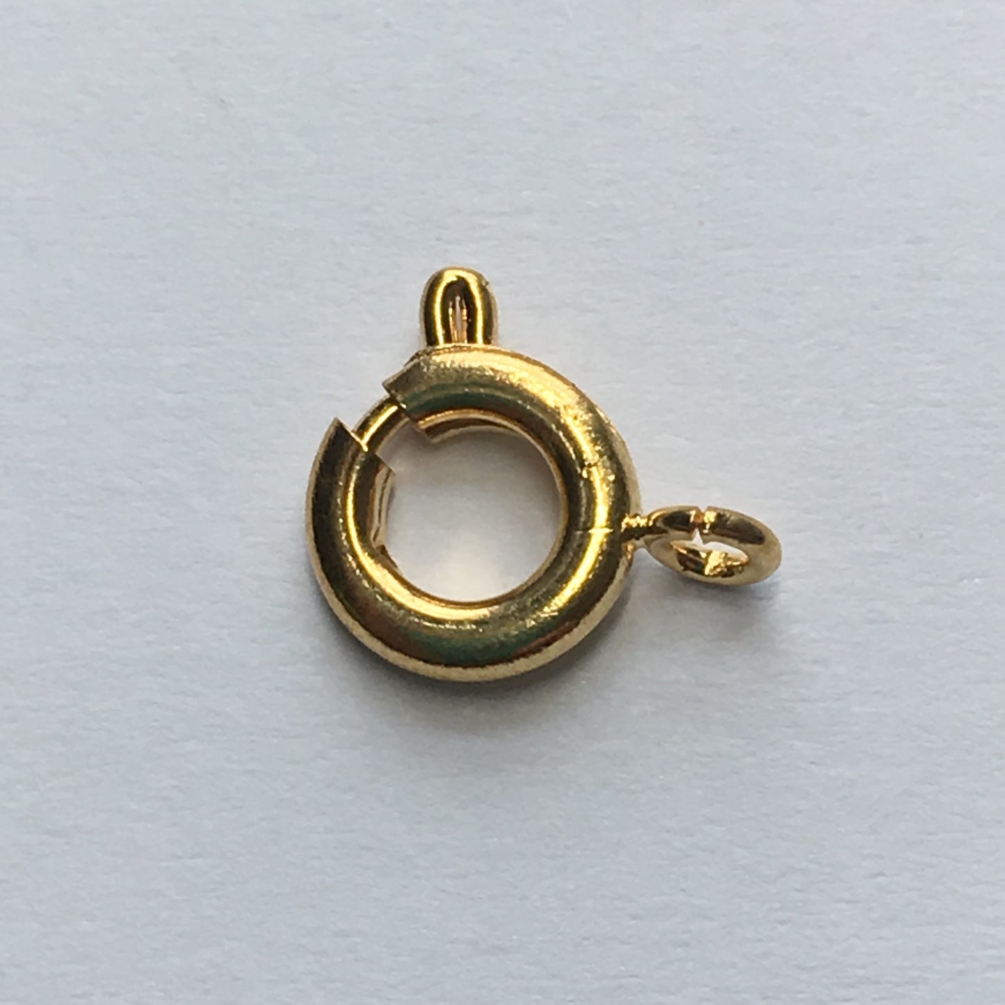 Gold Spring Ring Clasp, 7 mm, 1 or 10 Clasps