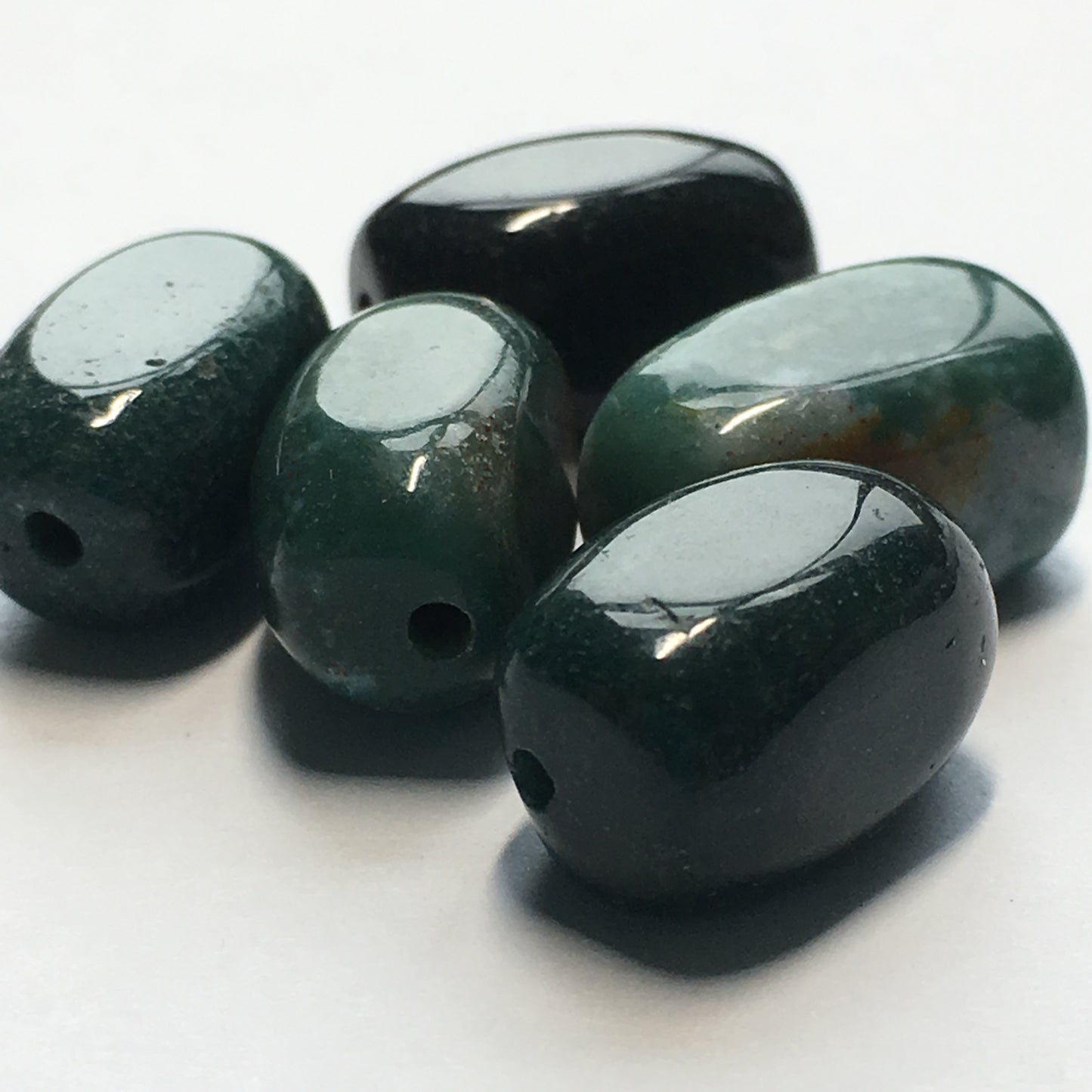 Green Stone Rectangle Beads, 14 x 8 mm, 6 Beads