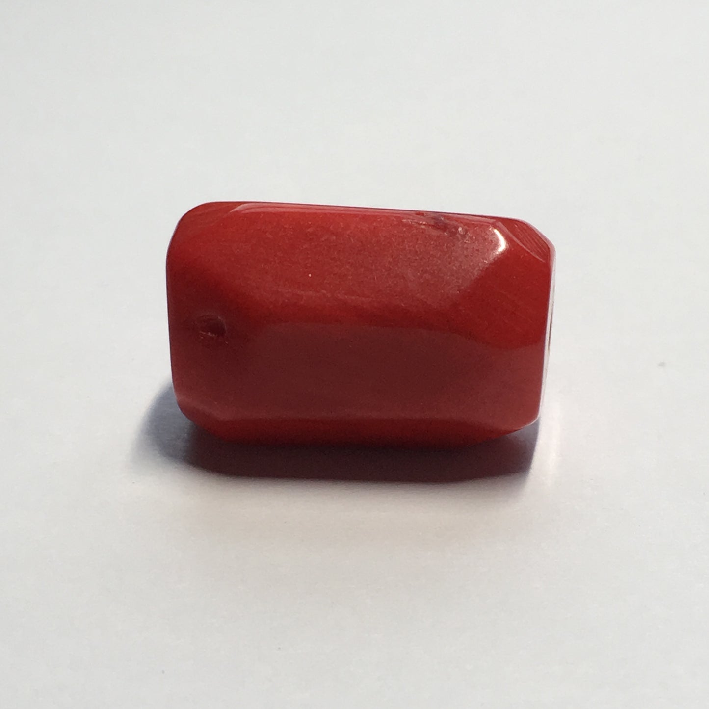 Red Jasper Semi-Precious Stone Polyhedron Focal Bead/Pendant, 23 x 13 mm