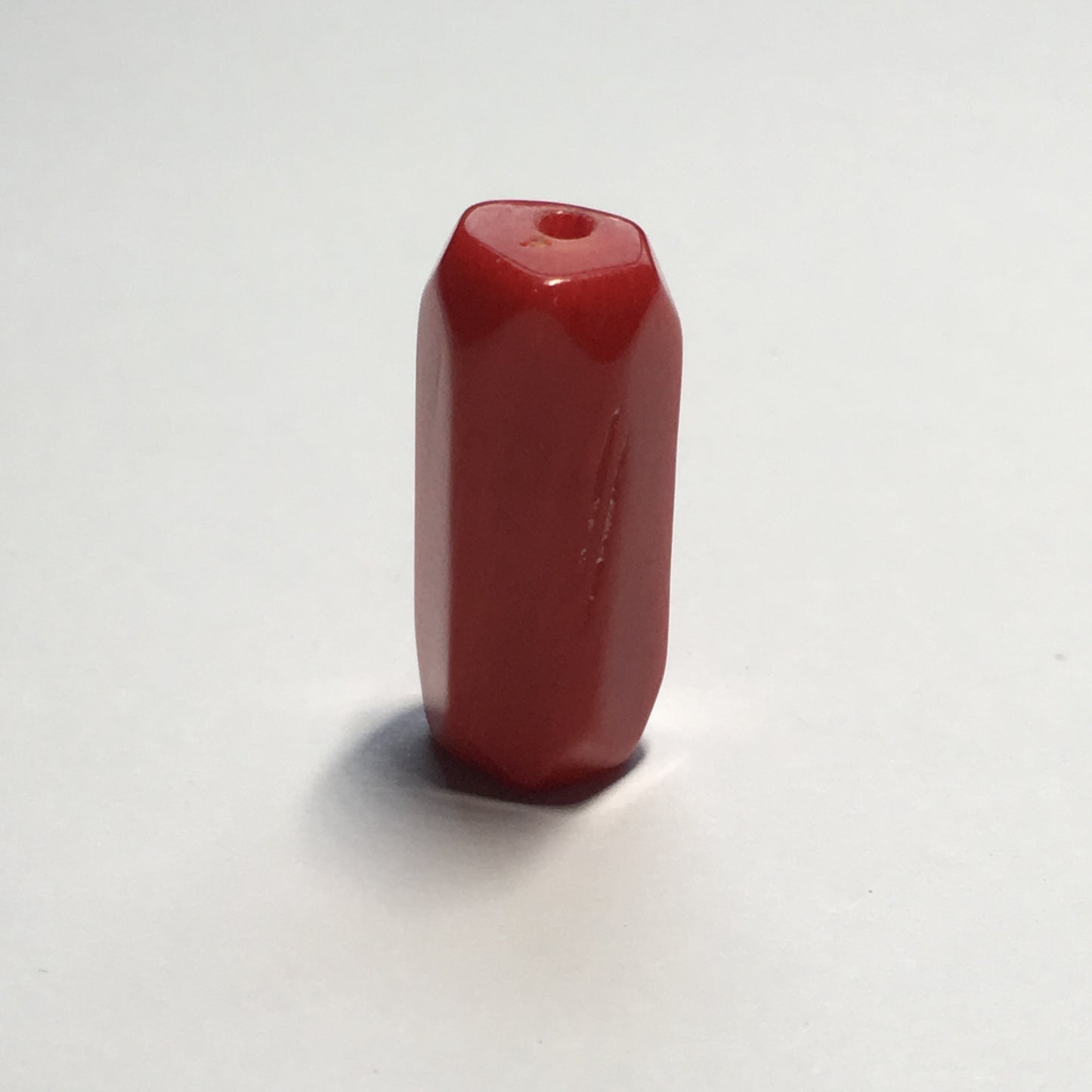 Red Jasper Semi-Precious Stone Polyhedron Focal Bead/Pendant, 24 x 10 mm
